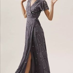 NWT, never been worn BHLDN dark grey Plymouth dress, size 8